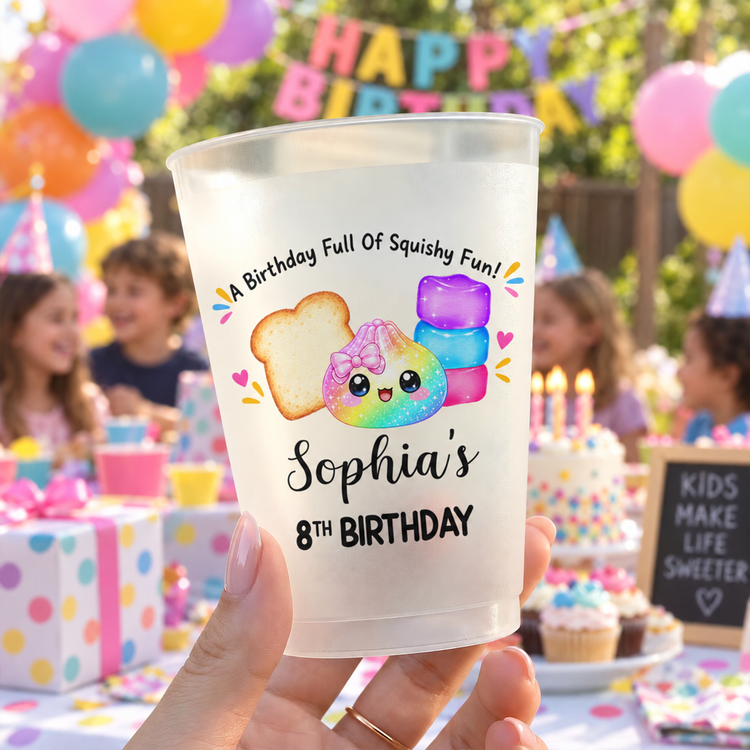 Birthday Decor For Squishy Hunter - Personalized Cups 5