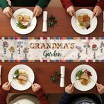 Birthflower Patwork Grandma Garden - Personalized Table Runner 4