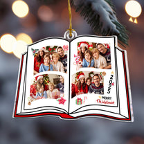 Book Shaped Christmas - Personalized Acrylic Family Photo Ornament