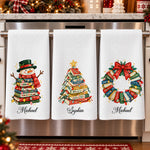 Book Tree Christmas Tea Towel: Book Lover Holiday Decor, Gift For Book Club, Hostess Gift - Personalized Kitchen Towel 2