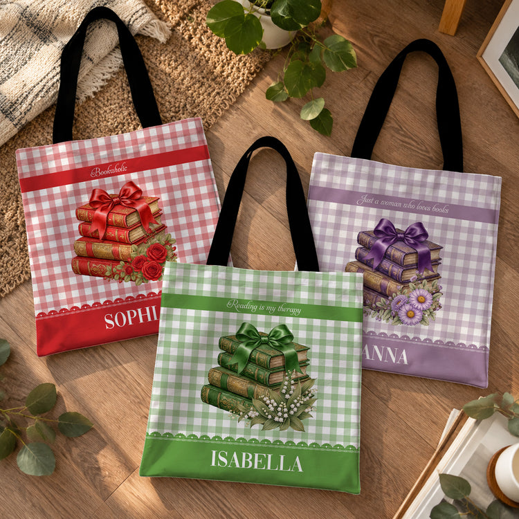 Bookaholic Gift For Book Lovers, Bookworm - Personalized Tote Bag 1