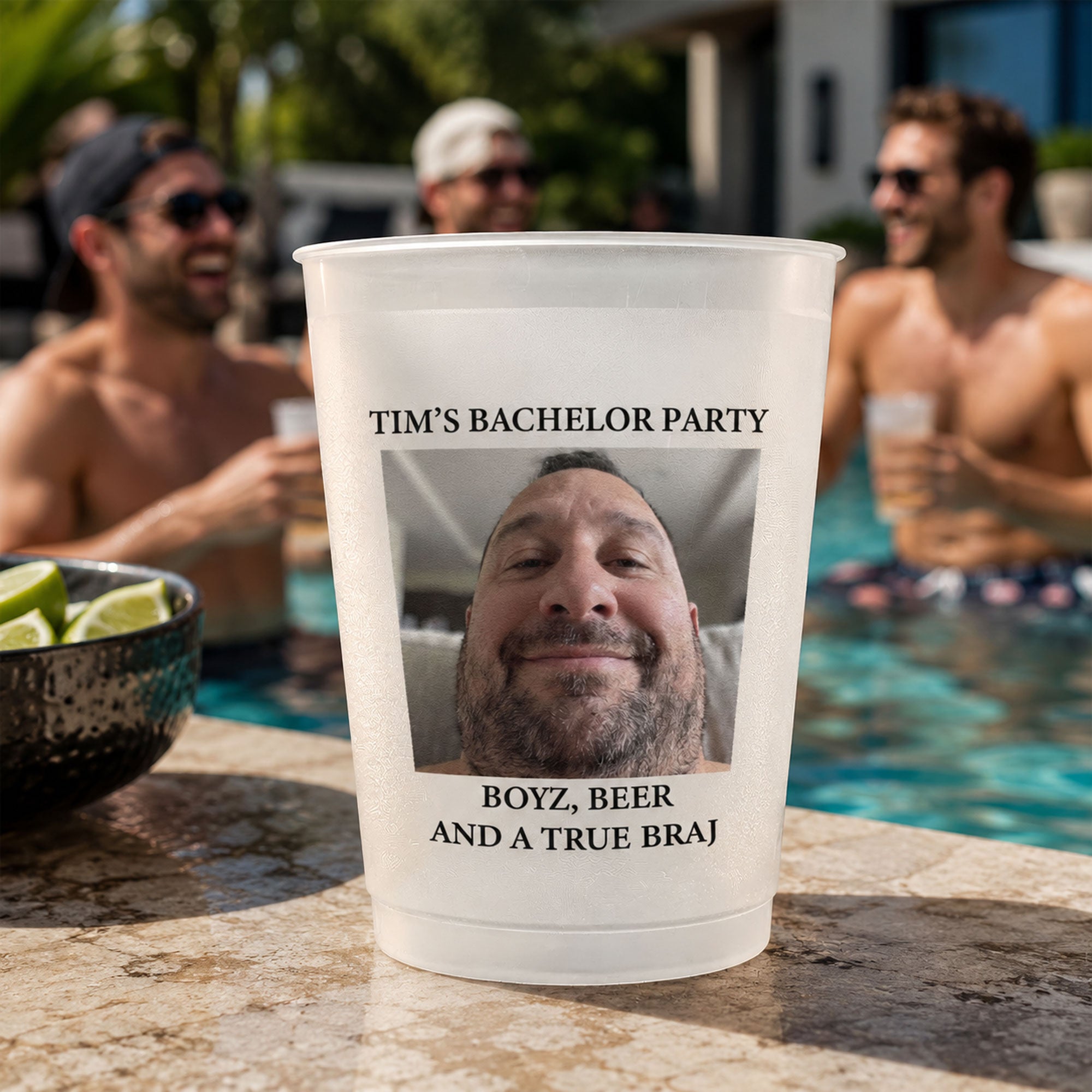 Boyz, Beer And A True Braj - Bachelor Party Favors With Funny Troll Photo Groom - Personalized Cups 2