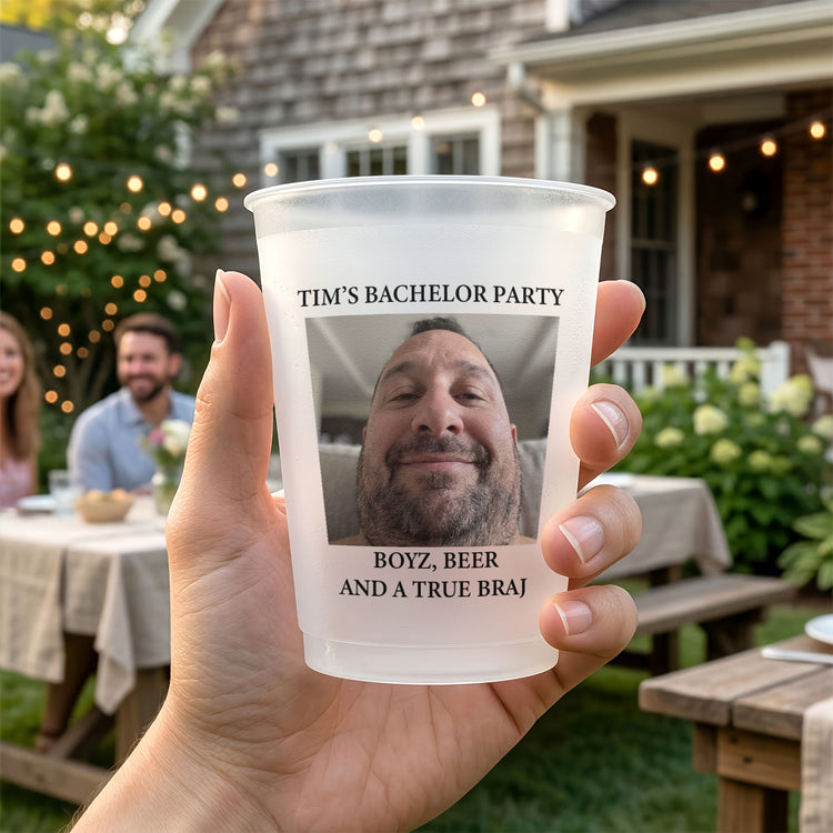 Boyz, Beer And A True Braj - Bachelor Party Favors With Funny Troll Photo Groom - Personalized Cups 3