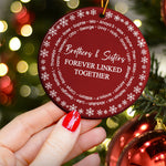 Brothers & Sisters Forever Linked Together - Custom Name Word Wreath - Personalized Ornament 3