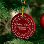 Brothers & Sisters Forever Linked Together - Custom Name Word Wreath - Personalized Ornament 4