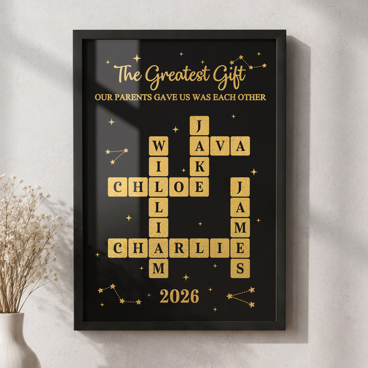 Brothers & Sisters The Greatest Gift Our Parents Gave Us Foil Printed Wall Art - Personalized Poster 1
