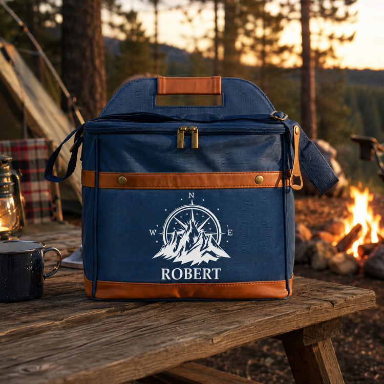 Camping, Forest, Mountain Custom Name, Monogram - Personalized Cooler Bag 4
