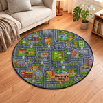 Car Racing Game Nursery Street For Kids - Personalized Quilted Mat 3