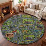 Car Racing Game Nursery Street For Kids - Personalized Quilted Mat 4