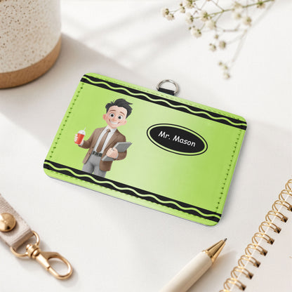Cartoon Character Teacher Id Card - Personalized Badge Holder 3
