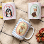 Cartoon Your Pet - Gifts For Dog Mom, Cat Mom - Cottage Vintage Style - Personalized Mug 2