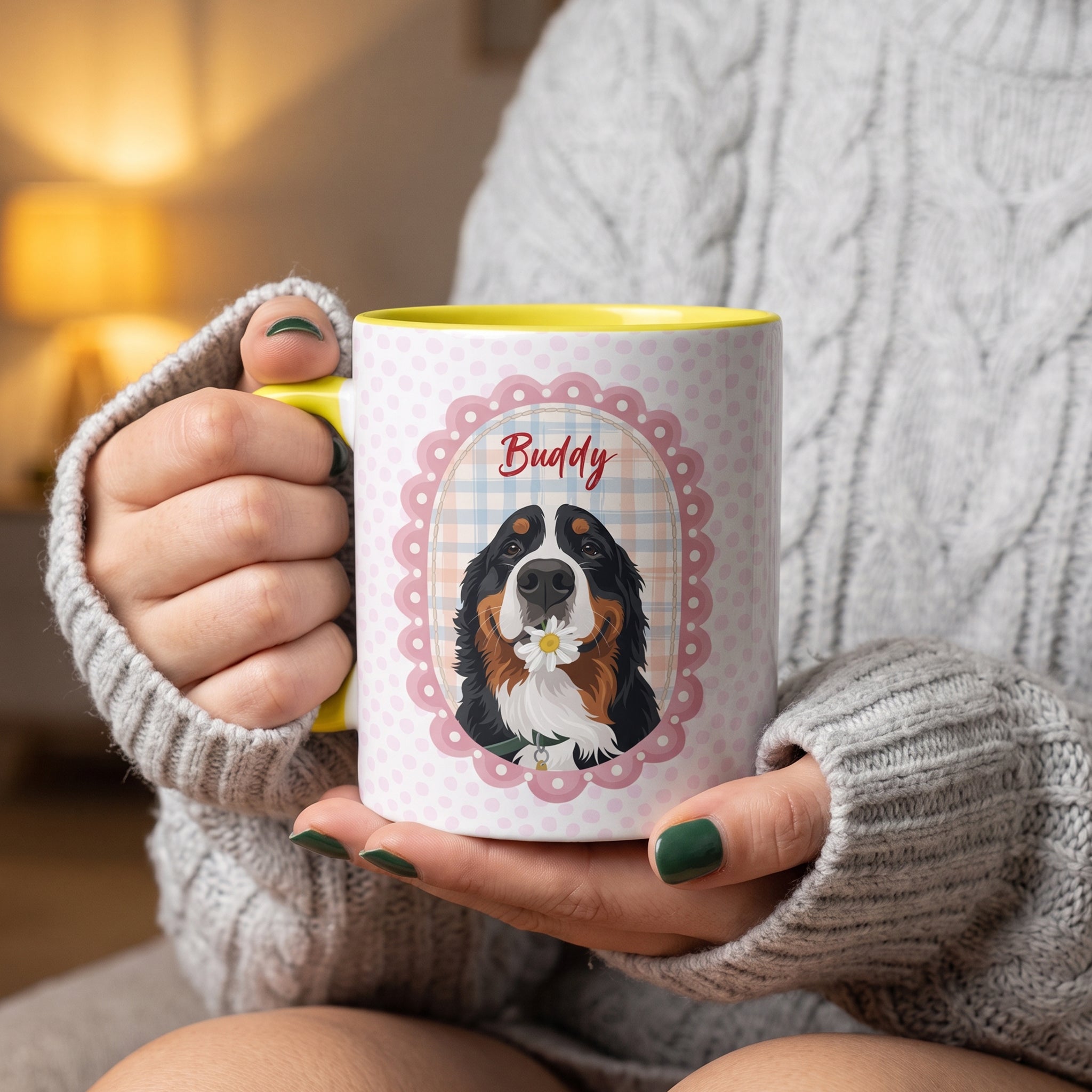 Cartoon Your Pet - Gifts For Dog Mom, Cat Mom - Cottage Vintage Style - Personalized Mug 5