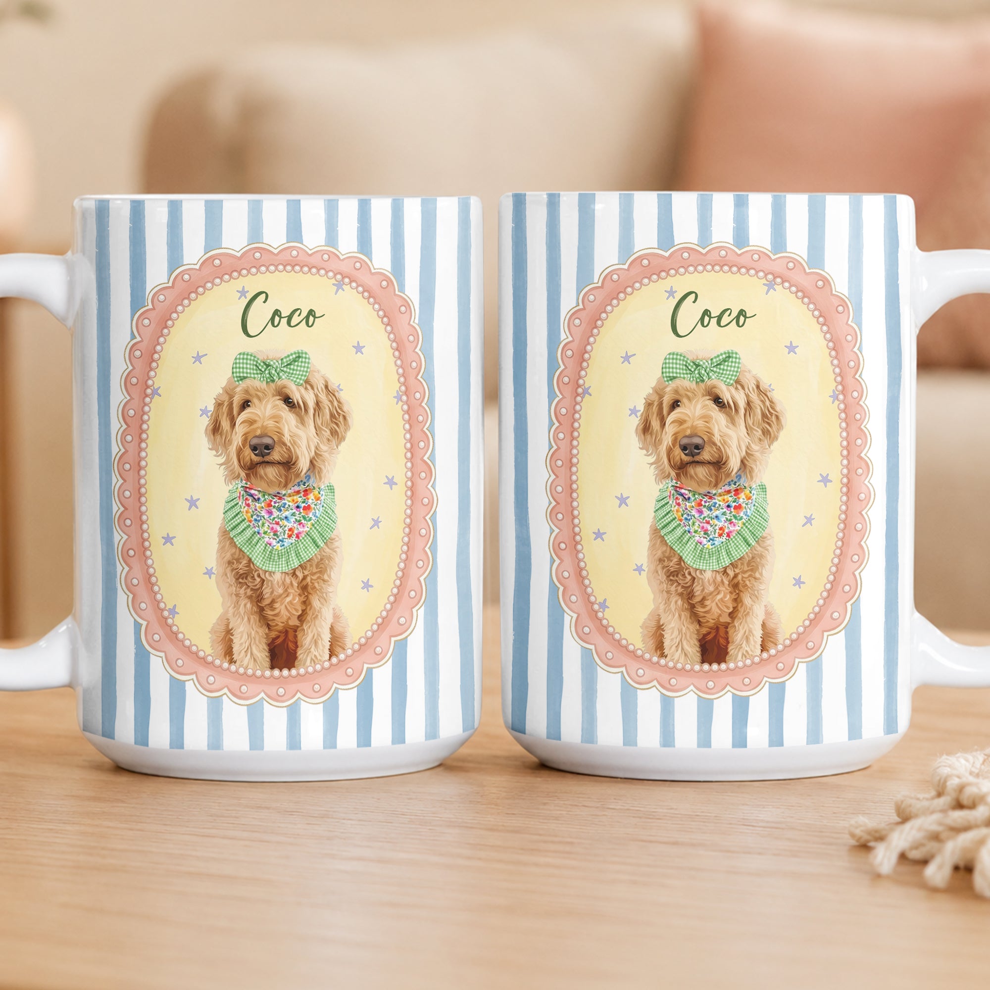 Cartoon Your Pet - Gifts For Dog Mom, Cat Mom - Cottage Vintage Style - Personalized Mug 7