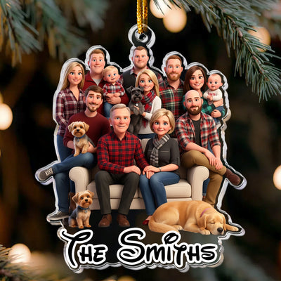 Cartoon Your Photo - For Family, Kids, Grandkids - Christmas Gifts - Personalized Ornament