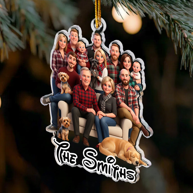 Cartoon Your Photo - For Family, Kids, Grandkids - Christmas Gifts - Personalized Ornament 3