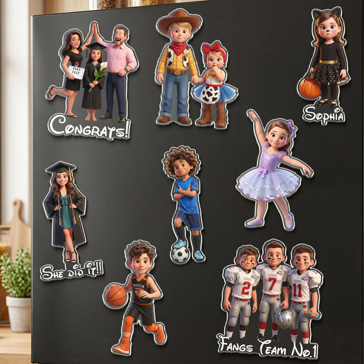 Cartoon Your Photo - For Family, Kids, Grandkids, Pet Lovers, Couple - Personalized Ornament 1