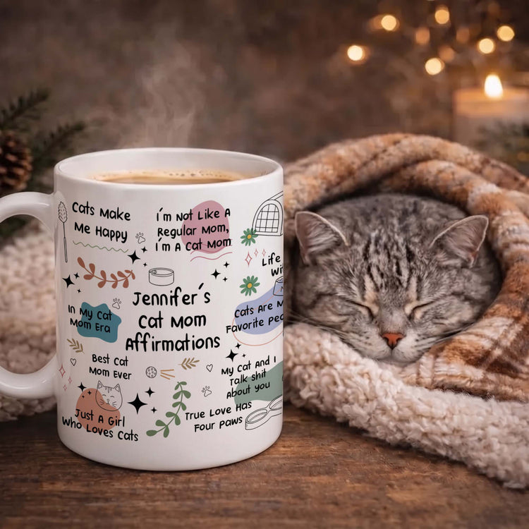 Cat Lover Affirmation Mug - Gift For Cat Lover - Personalized Mug 2