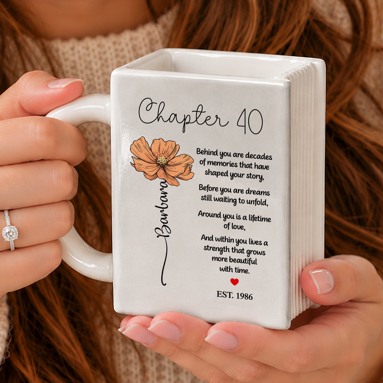 Chapter 30 Custom Birth Month Flower Book Mug, Birthday Gift For Her - Personalized Mug 3