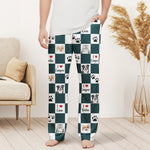 Checkerboard Pattern Custom Pet Portrait Watercolor Art - Personalized Lounge Pants 5