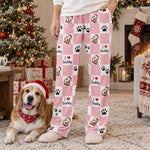 Checkerboard Pattern Custom Pet Portrait Watercolor Art - Personalized Lounge Pants 6