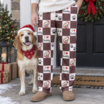 Checkerboard Pattern Custom Pet Portrait Watercolor Art - Personalized Lounge Pants 7
