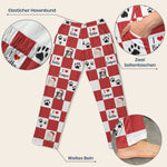 Checkerboard Pattern Custom Pet Portrait Watercolor Art - Personalized Lounge Pants 8
