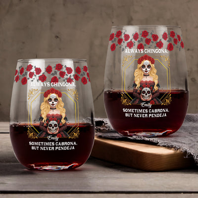 Chingona Como Mi Madre Mexican Latino - Personalized Wine Glass