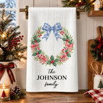 Chinoiserie Christmas Tree Tea Towel, Hostess Gift, Kitchen Holiday Decor - Personalized Kitchen Towel 5