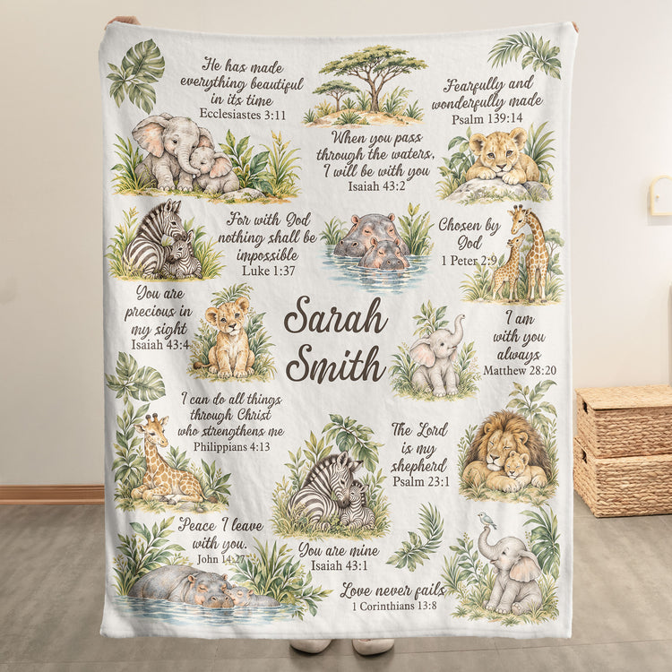 Christian Kid Baby Gift Bible Verses - Personalized Blanket 4