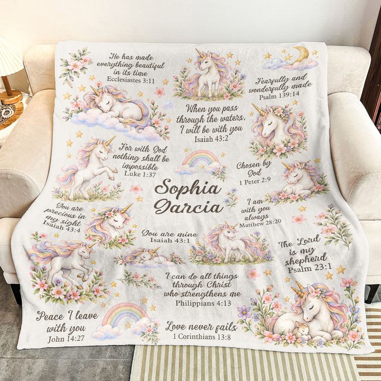 Christian Kid Baby Gift Bible Verses - Personalized Blanket 5