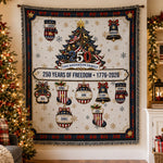 Christmas 250 Years Of Freedom - Custom Family Name Xmas Festive Decors - Personalized Blanket 1