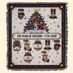 Christmas 250 Years Of Freedom - Custom Family Name Xmas Festive Decors - Personalized Blanket 2