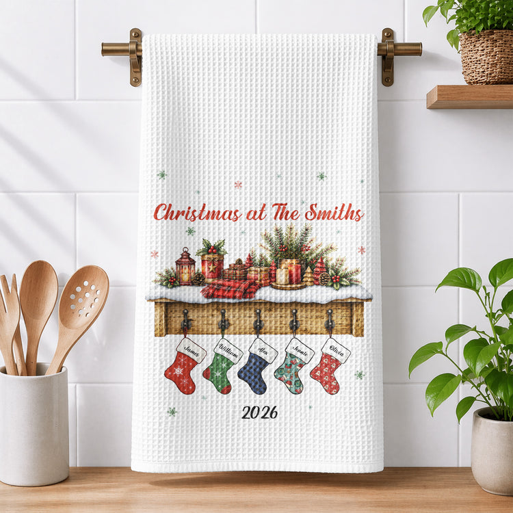Christmas At The Family - Personalized Kitchen Towel 1
