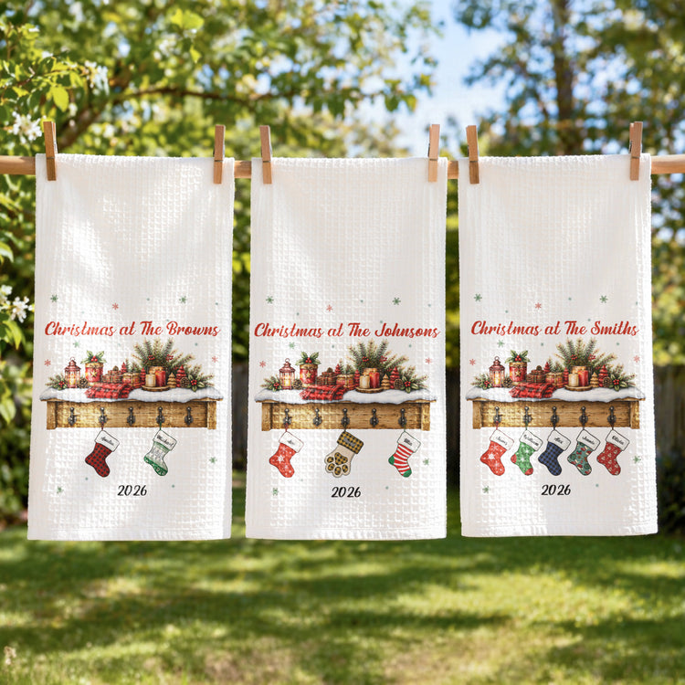 Christmas At The Family - Personalized Kitchen Towel 2