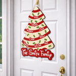 Christmas Cake Striped Tree - Personalized Wood Sign 3