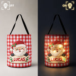 Christmas Character Gingham Pattern Christmas Decoration - Personalized Basket 4