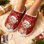 Christmas Custom Pet Portrait Watercolor Art Cozy Holiday Gift - Personalized Slippers 1