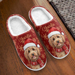 Christmas Custom Pet Portrait Watercolor Art Cozy Holiday Gift - Personalized Slippers 2