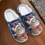 Christmas Custom Pet Portrait Watercolor Art Cozy Holiday Gift - Personalized Slippers 4
