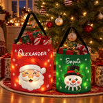 Christmas Gift Bag, Christmas Bag With Name, Holiday Gift Bag, Santa Gift Bag, Family Christmas Sack - Personalized Basket 1