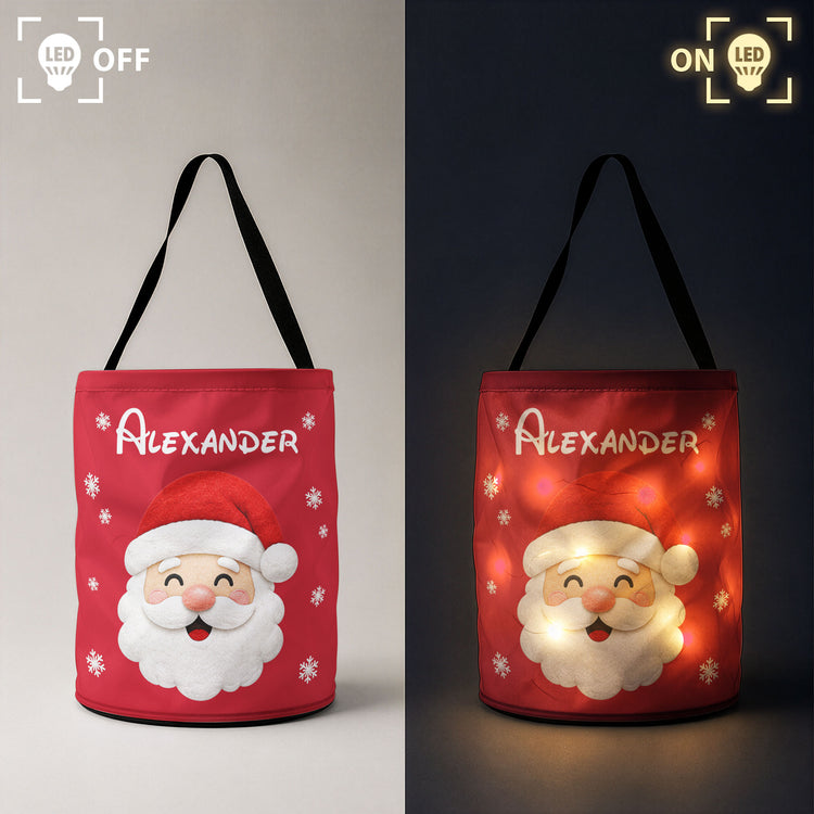 Christmas Gift Bag, Christmas Bag With Name, Holiday Gift Bag, Santa Gift Bag, Family Christmas Sack - Personalized Basket 4