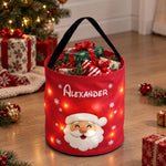 Christmas Gift Bag, Christmas Bag With Name, Holiday Gift Bag, Santa Gift Bag, Family Christmas Sack - Personalized Basket 6
