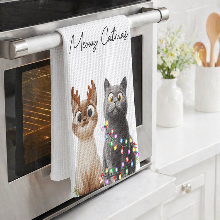 Christmas Gift For Dog Cat Pet Lover, Housewarming Gift Hostess Gift Kitchen Decor - Personalized Kitchen Towel 5