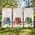Christmas Gift For Dog Lover Rustic Red Truck, Housewarming Gift Hostess Gift, Kitchen Decor - Personalized Kitchen Towel 2