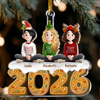 Christmas Gingerbread Friends Together - Christmas Gifts For Friends - Personalized Acrylic Ornament