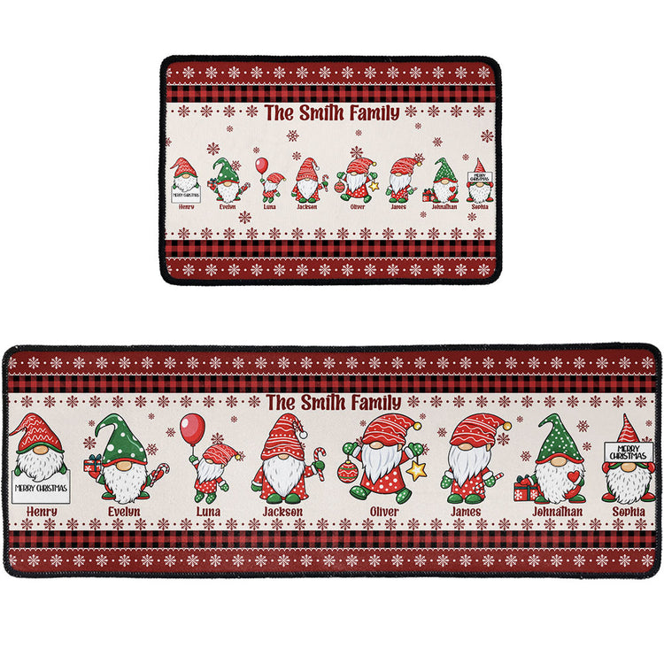 Christmas Gnomes Custom Family Name - Personalized Runner Rug 3