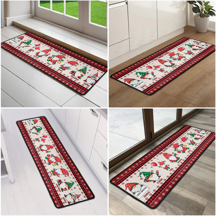 Christmas Gnomes Custom Family Name - Personalized Runner Rug 6