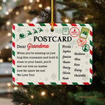 Christmas Letter To Grandma Postcard - Personalized Ornament 1