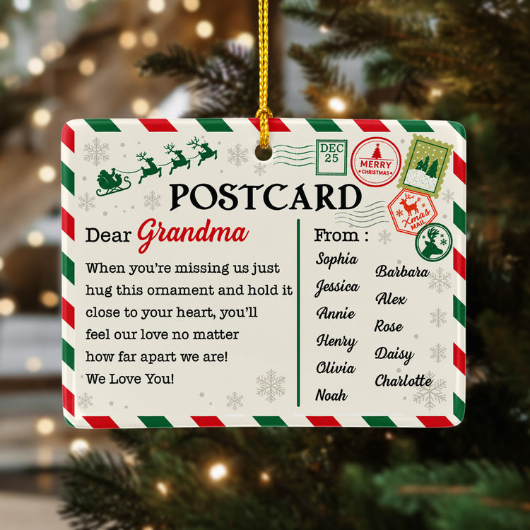Christmas Letter To Grandma Postcard - Personalized Ornament 1