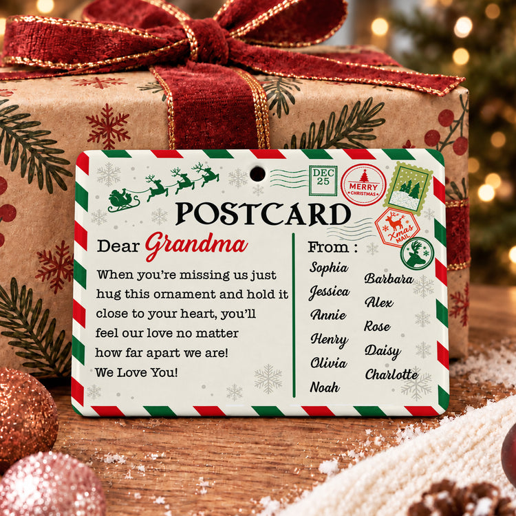 Christmas Letter To Grandma Postcard - Personalized Ornament 2